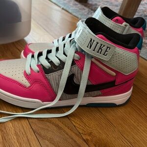 Nike Pink and Gray High-Top Sneakers